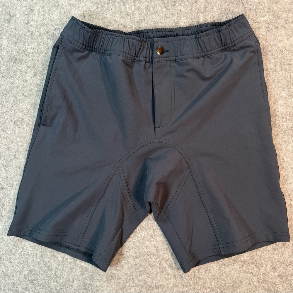Right of Way Mens Athletic‎ Shorts Gray Elastic Waist Snap Pockets Size Small